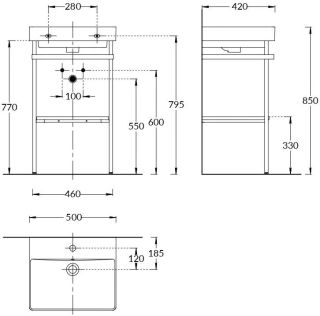 Структура металлическая Kerama Marazzi Pro PRO.50.01\BLK.M 50 см чёрный матовый